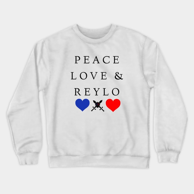 Peace, Love, & Reylo (White Design) Crewneck Sweatshirt by Girls With Sabers